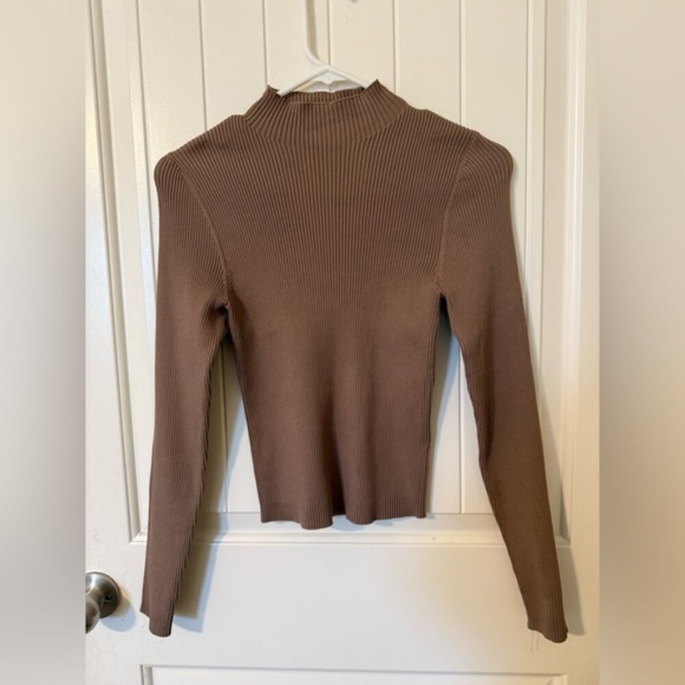 Women's Ribbed Tan Blouse